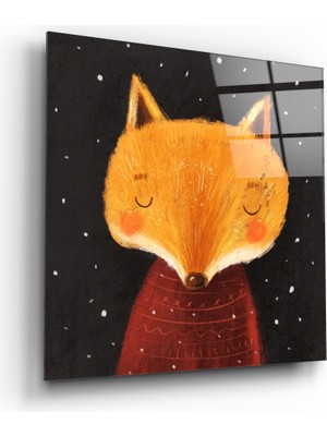 Insigne Sevimli Tilki Cam Tablo - 40X40 cm