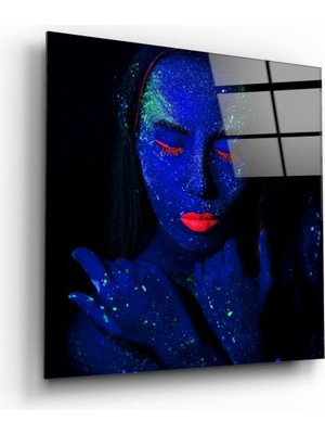 Insigne Kadın Portre Cam Tablo - 40X40 cm