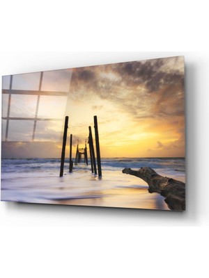 Insigne Harap Olmuş Rıhtım Cam Tablo - 72X46 cm