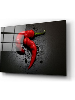 Insigne Kırmızı Biber Cam Tablo - 72X46 cm