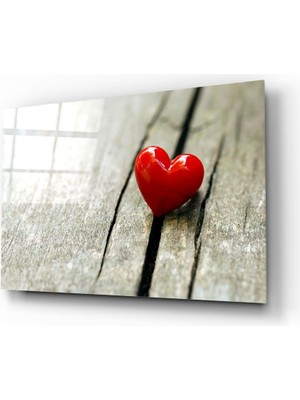 Insigne Kalp Cam Tablo - 72X46 cm