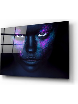 Insigne Kadın Portre Cam Tablo - 72X46 cm