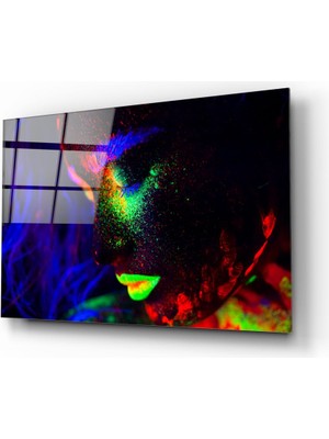 Insigne Kadın Portre 31 Cam Tablo - 72X46 cm