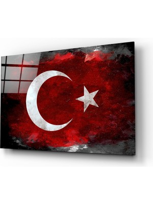 Insigne Türk Bayrağı Cam Tablo - 72X46 cm