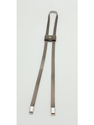 Angel Çanta Aksesuar Parlak Gri Tek Kat Suni Deri Büzgü Gümüş Metalli