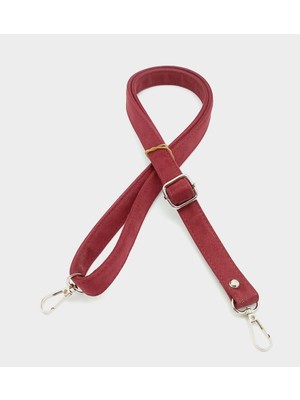 Angel Çanta Aksesuar Süet Nubuk Bordo 140X2 cm Çanta Sapı Sürgütlü Gümüş Metal