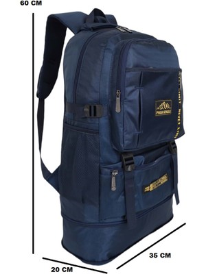 Konfores 1306 Çadır Kumaş Seyehat ve Dağcı Sırt Çantası - NKT01306-LACIVERT-TEK Ebat