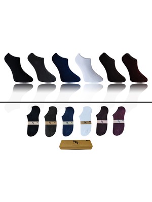 KBC Socks 6'lı Dikişsiz Bambu Terletmez Spor Erkek Kısa Bilek Çorap Seti / Kutulu Set / 6 Renk