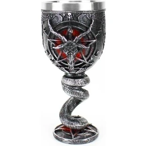 Three Beans 200 ml Baphomet Pentagram Boynuz Kadeh Şarap Cam Gotik Tankard Paslanmaz Çelik Bira Kupası Cadılar Bayramı Hediye | Bira Steins (Bakır) (Yurt Dışından)