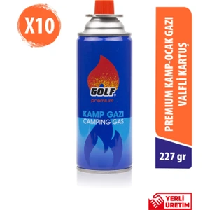 Golf Cosmetics Premium Kamp Ocak Gazı Valfli Kartuş 227G 10'lu