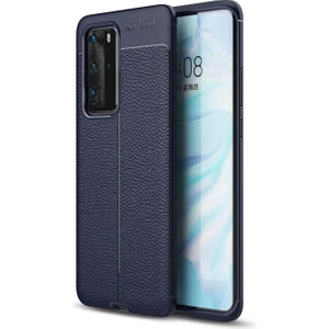 Huawei P40 Pro Kılıf Silikon Niss Deri Görünümlü