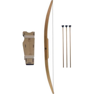 Doğal Ahşap Ok Yay Seti, Yay + 3 Adet Ok + Sadak