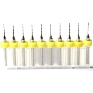 Emay Center Pcb Matkap Ucu 1.0 mm Tungsten Mikro Karbür 10'lu 18 Shank Spiral Flüt