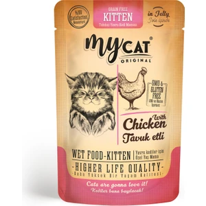 Mycat Yavru Kedi Kitten Pouch Tavuk Etli 85 gr