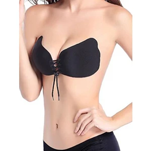 Secret Moda Toparlayıcı Önden İpli Yapışkanlı Kadın Silikon Sütyen Siyah