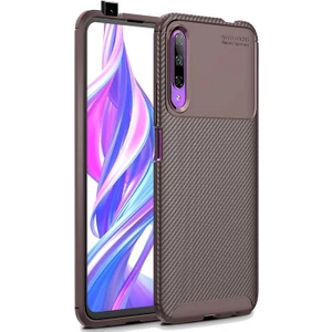 Huawei P Smart Pro Karbon Görünüm Negro Silikon Kılıf + Ekran Koruyucu Nano