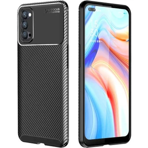 Apsuwa Oppo Reno 4 (CPH2113) Karbon Görünüm Negro Silikon Kılıf