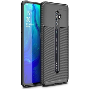 Apsuwa Oppo Reno2 Z (CPH1951) Karbon Görünüm Negro Silikon Kılıf + Ekran Koruyucu Nano