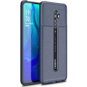 Apsuwa Oppo Reno2 Z (CPH1951) Karbon Görünüm Negro Silikon Kılıf + Ekran Koruyucu Nano
