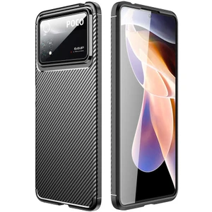 Apsuwa Xiaomi Poco X4 Pro 5g Kılıf Negro Karbon Desen Silikon +  Kırılmaz Cam