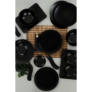 Mat Siyah Kahvaltı Takımı 19 Parça 6 Kişilik