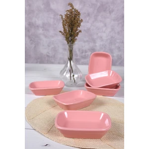 Pembe Dikdörtgen Çerezlik / Kayık 13 Cm 6 Adet