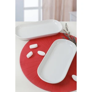 Beyaz Noyan Kayık Tabak 28 Cm 2 Adet