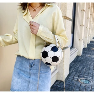 Basketbol Şekli Zincir Tasarım Askılı Çanta Kadın Moda Omuz Çantası(Yurt Dışından)