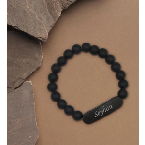 Bk Gift Kişiye Özel Isimli Siyah Bileklik