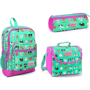 Coral High Sevimli Köpekler Temalı İlkokul Çanta Seti 3'lü Set