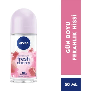 NIVEA Kadın Roll-on Deodorant Fresh Cherry 50ml; Ter ve Ter Kokusuna Karşı 48 Saat Koruma; Ferah Koku