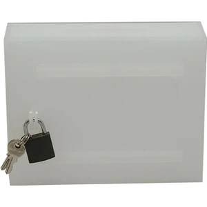 Soylu Pleksi Pleksi Tip Box Bahşiş Kutusu Buz Beyazı 15X10XH12 cm SV035