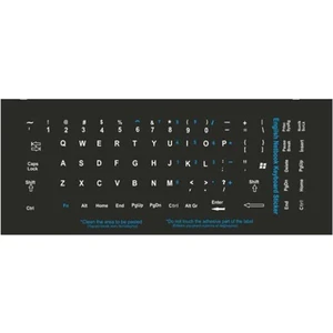 Ingilizce Q Klavye Sticker, Ingilizce Klavye Etiketi, Notebook ve Pc Uyumlu  Siyah