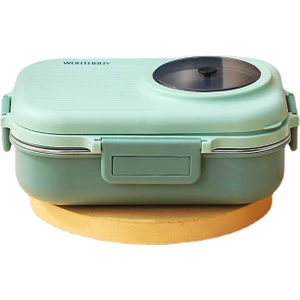 Tulip Kitchenware Plastik Çift Katmanlı Yemek Kabı - Yeşil (Yurt Dışından)