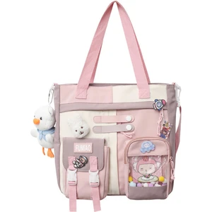 Situ Store Çok Bölmeli Büyük Kapasiteli Omuz Çantası - Pembe  (Yurt Dışından)