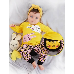 Leopar Kız Bebek T-Shirt Tayt-Pantolon Takım