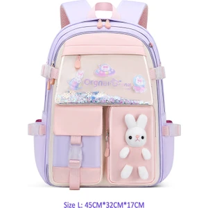 Fada Su Geçirmez Büyük Kapasiteli İlkokul Sırt Çantası - Mor (Yurt Dışından)