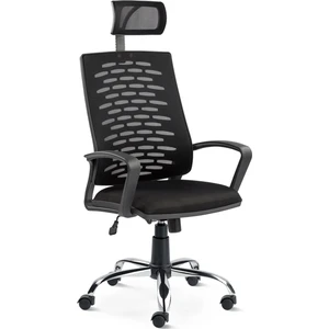 Sers Home & Office Krom Ayak Siyah Yönetici Koltuğu