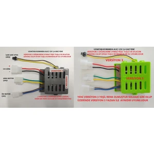 Uzaktan Kumanda Alıcı BEYIN12V 2.4 Ghz Yeni Versiyon 3 Yeşil