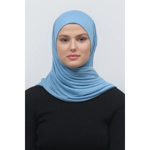 Al-Tobeh Tesettür Penye Şal Düz-Deniz Mavisi