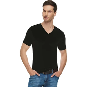 Tutku Elit ELT1303 Elit Elastan V Yaka 3 Adet Siyah