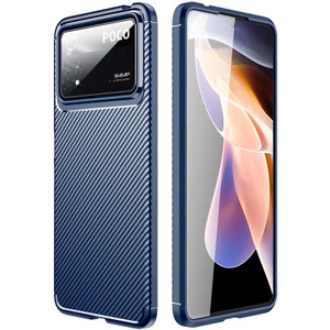 Xiaomi Poco X4 Pro 5g Kılıf Negro Karbon Desen Silikon + Kırılmaz Cam