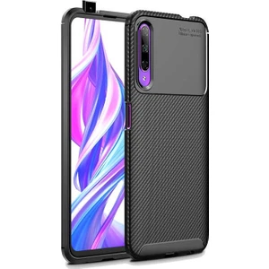 Huawei P Smart Pro Karbon Görünüm Negro Silikon Kılıf + Ekran Koruyucu Nano