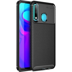 Huawei P30 Lite Karbon Görünüm Negro Silikon Kılıf + Ekran Koruyucu Nano