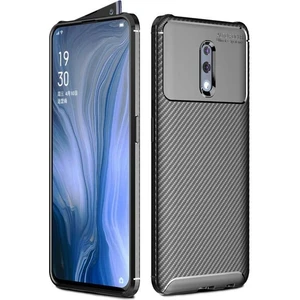 Oppo Reno (CPH1917) Karbon Görünüm Negro Silikon Kılıf + Ekran Koruyucu Nano