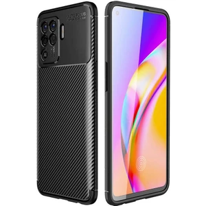 Oppo Reno 5 Lite (CPH2205) Karbon Görünüm Negro Silikon Kılıf + Ekran Koruyucu Nano