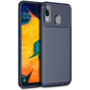 Samsung Galaxy A30 Karbon Görünüm Negro Silikon Kılıf + Ekran Koruyucu Nano