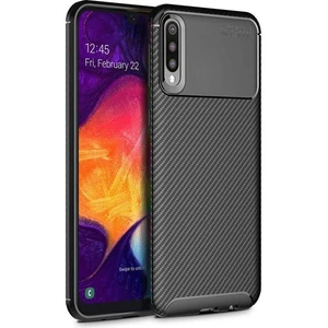 Samsung Galaxy A30S Karbon Görünüm Negro Silikon Kılıf + Ekran Koruyucu Nano