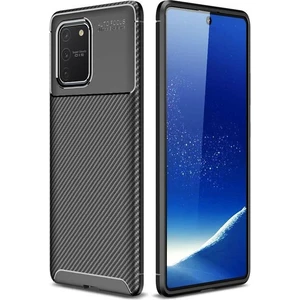 Samsung Galaxy S10 Lite Karbon Görünüm Negro Silikon Kılıf + Ekran Koruyucu Nano