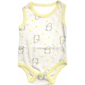 Rany Baby Atlet Body Desenli Interlok Sarı Tavşan Desenli